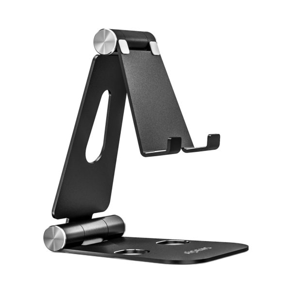 Soporte De Sobremesa Tamaño XL Ajustable (2 Pivotes) Para Movil / Tablet, Negro