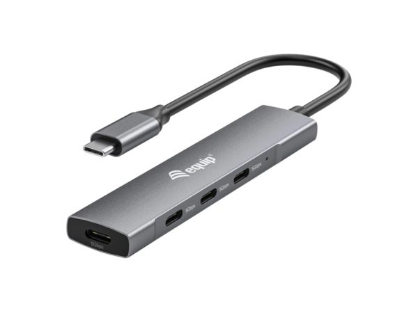 128963 hub de interfaz USB 3.2 Gen 1 (3.1 Gen 1) Type-C 5000 Mbit/s Negro, Plata