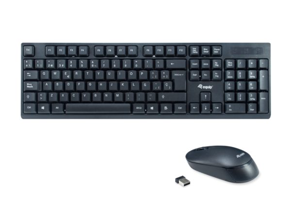 245221 teclado Ratón incluido Oficina RF inalámbrico QWERTY Español Negro