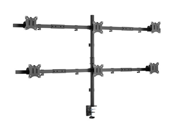 Soporte articulado de sobremesa para 6 monitores de 17