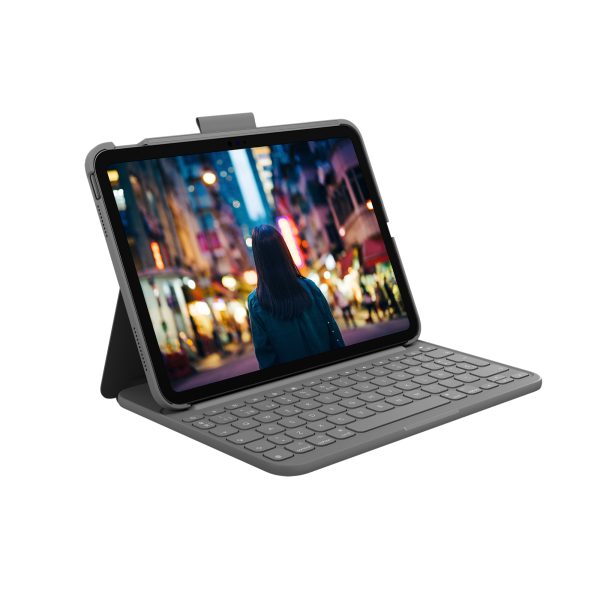 Slim Folio Gris Bluetooth QWERTY Español