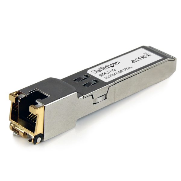 Módulo Transceptor SFP Compatible con el Modelo SFP-GE-T de Cisco - 1000BASE-T - SFP a RJ45 Cat6 / Cat5e - 10/100/1000 Mbps - RJ45 - 100m - Cisco IE3400, IE3300, IE3200