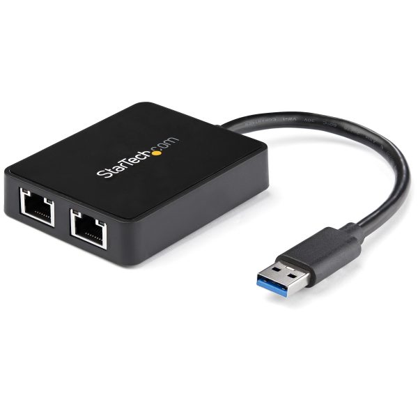 Adaptador Tarjeta de Red NIC Externa USB 3.0 2 Puertos Gigabit Ethernet RJ45 y Puerto USB