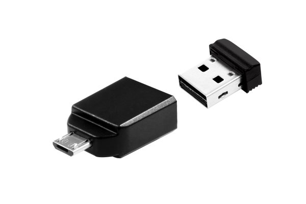 Nano - Unidad USB de 32 GB con adaptador Micro USB - Negro