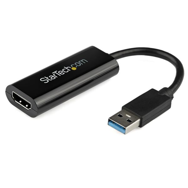 Adaptador USB 3.0 a HDMI - 1080p (1920x1200) - Adaptador Conversor Compacto de USB-A a HDMI para Monitor - Adaptador Gráfico Externo de Vídeo - Negro - para Windows Solamente