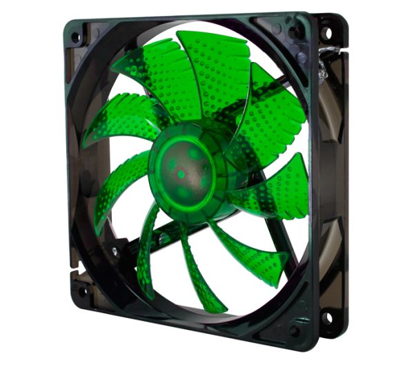 Coolfan 120 LED Carcasa del ordenador Ventilador 12 cm Negro, Verde