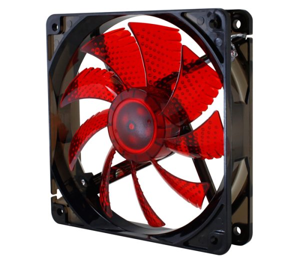 Coolfan 120 LED Carcasa del ordenador Ventilador 12 cm Negro, Rojo