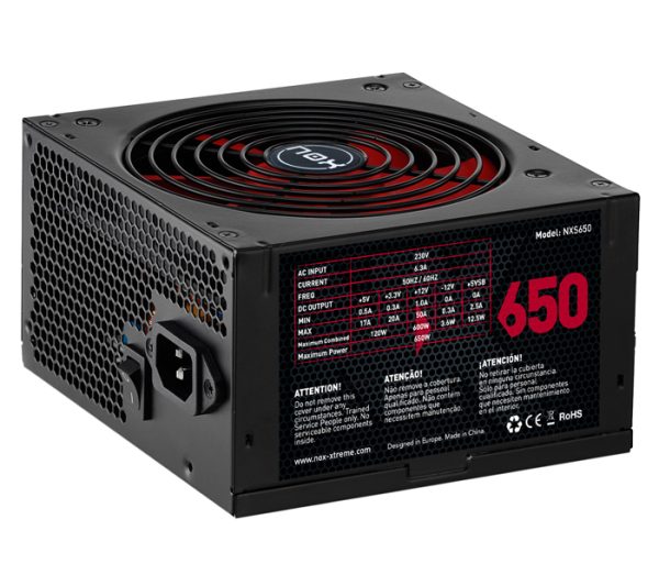 NXS650 unidad de fuente de alimentación 650 W 20+4 pin ATX Negro, Rojo