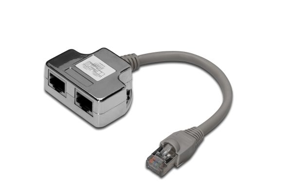 Cable de conexión-adaptador CAT 5e, 2 CAT 5e, blindados