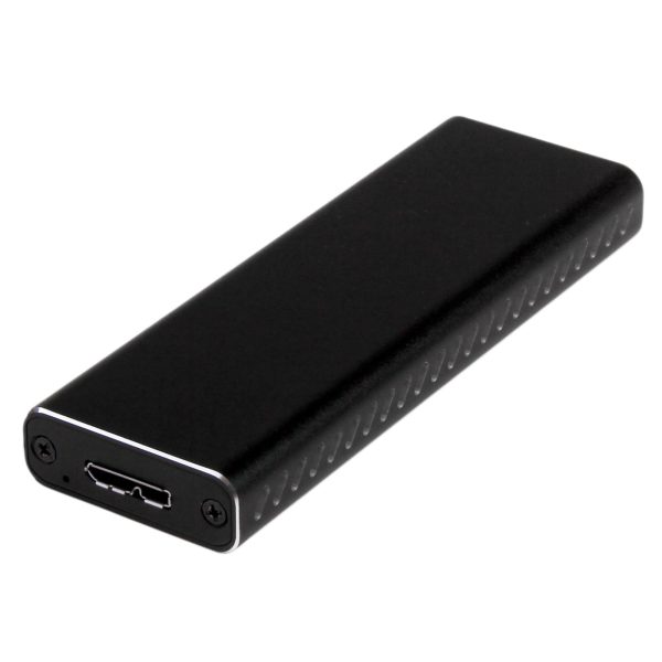 Caja USB 3.0 (5Gbps) a SSD M.2 de Aluminio con UASP - Negro - SATA NGFF M.2 con B Key y B+M Key - Caja Portátil Externa M.2 - No es Compatible con NVMe / AHCI