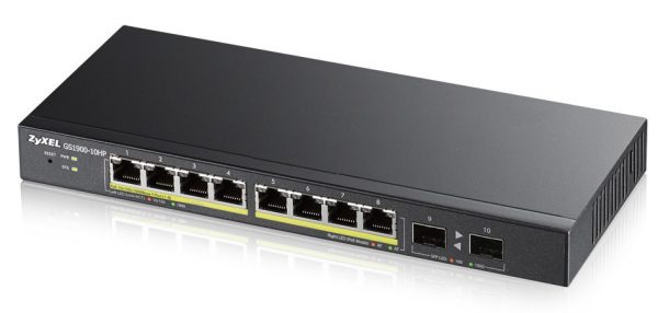 GS1900-10HP Gestionado L2 Gigabit Ethernet (10/100/1000) Energía sobre Ethernet (PoE) 1U Negro