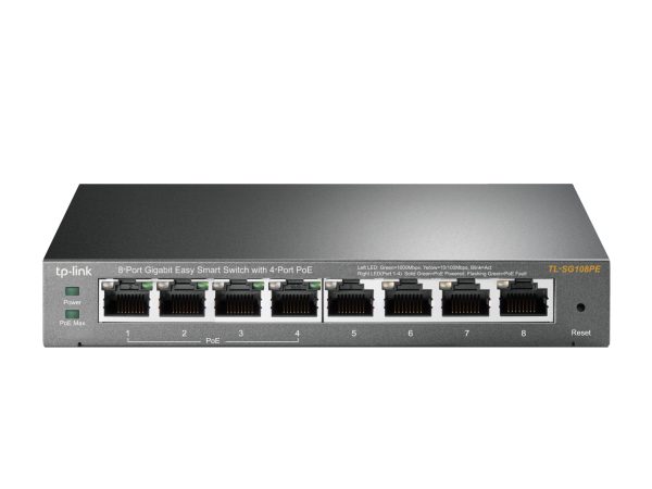 TL-SG108PE Gestionado L2 Gigabit Ethernet (10/100/1000) Energía sobre Ethernet (PoE) Negro