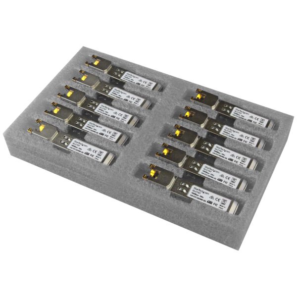 Paquete de 10 Módulos SFP Compatibles con Cisco GLC-T - 1000BASE-T - SFP a RJ45 Cat6 / Cat5e - SFP Ethernet Gigabit de 1Gb - RJ45 - 100m - Cisco Firepower, ASR920, IE2000