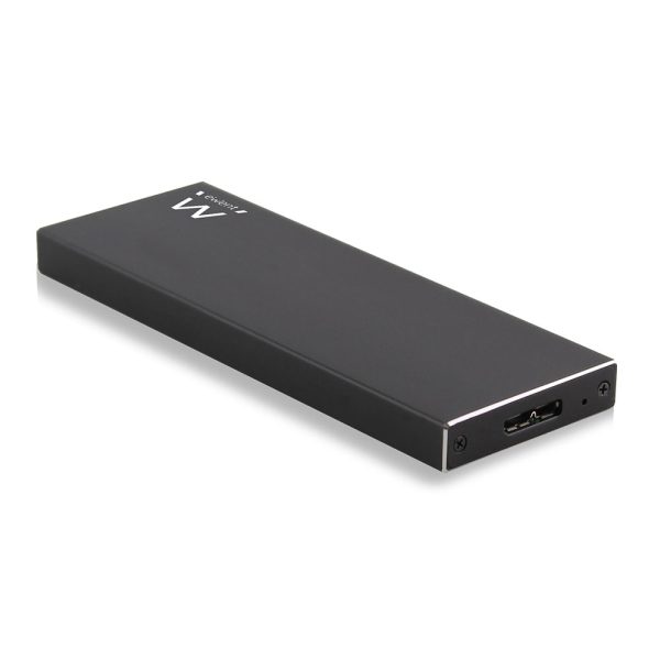 EW7023 caja para disco duro externo Caja externa para unidad de estado sólido (SSD) Negro M.2