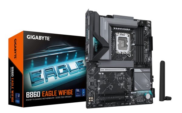 B860 EAGLE WIFI6E Placa base - CPUs Intel Core Ultra, VRM de 12+1+2+1 fases, hasta 9066MHz DDR5, 1xPCIe 5.0 + 2xPCIe 4.0 M.2, LAN 2,5 GbE, WIFI 6E, USB 3.2 Gen 2x2