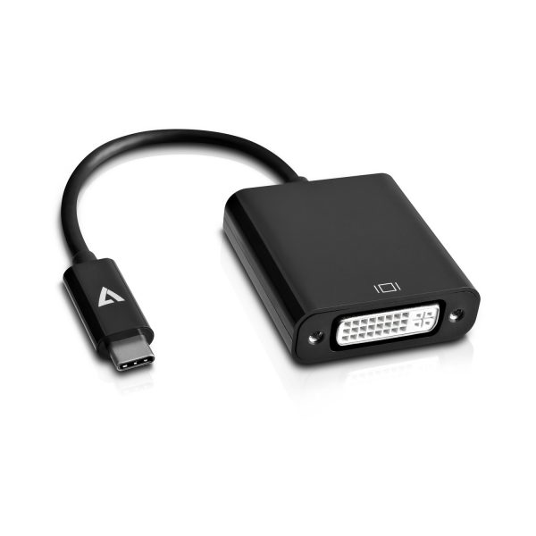 USB-C macho a DVI-D hembra adaptador Negro