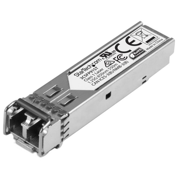 Módulo Transceptor SFP Compatible con 3CSFP91 de HPE - 1000BASE-SX - Fibra Multimodo (MMF) 1 GbE - SFP Ethernet Gigabit 1Gb - LC 550m - 850nm - DDM - HPE 3812, 3824, 3848