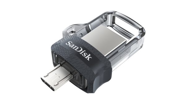 Ultra Dual m3.0 unidad flash USB 128 GB USB Type-A / Micro-USB 3.2 Gen 1 (3.1 Gen 1) Negro, Plata, Transparente