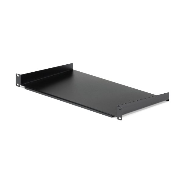 Bandeja Estante de 1U para Armario Rack de Servidores - de 10 Pulgadas (254mm) de Profundidad - en Acero de Servicio Pesado - con Capacidad de Carga de 20kg - Negro