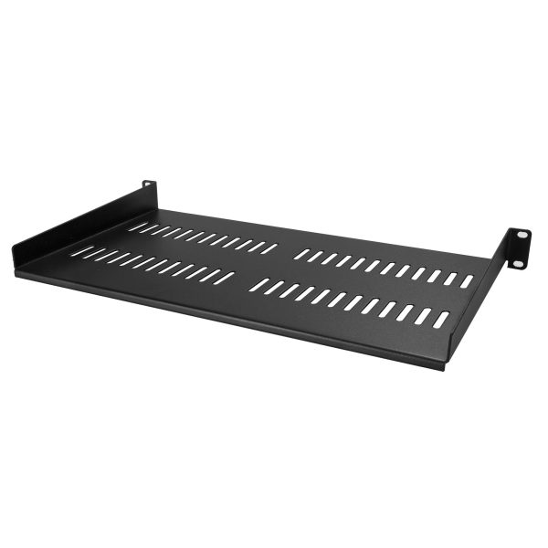 Bandeja Estante Ventilado de 1U para Armario Rack de Servidores de 19 Pulgadas - de 10 Pulgadas (254mm) de Profundidad - Acero de Servicio Pesado - Capacidad de 20kg - Negro