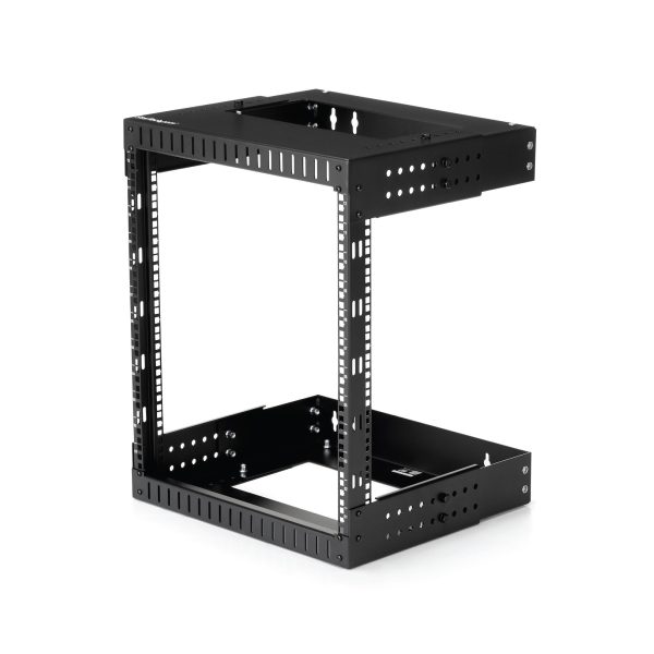 Rack de Servidores Abierto de 12U de Pared - de 19 Pulgadas - de 2 Columnas - de Profundidad Ajustable - para Equipo de Redes - AV - de Servicio Pesado