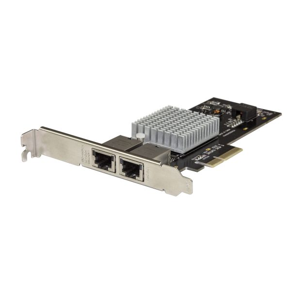 Tarjeta PCIe de Red con 2 Puertos 10G - NIC PCI Express 10GBASE-T & NBASE-T con Chipset Intel-X550AT 10/5/2,5/1GbE - Adaptador de Red Ethernet LAN Multi Gigabit