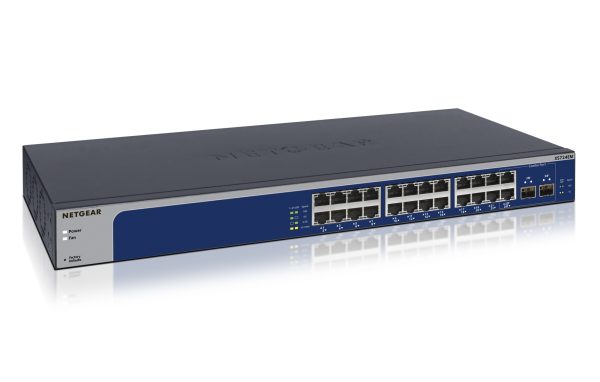 XS724EM Gestionado L2 10G Ethernet (100/1000/10000) 1U Azul, Gris