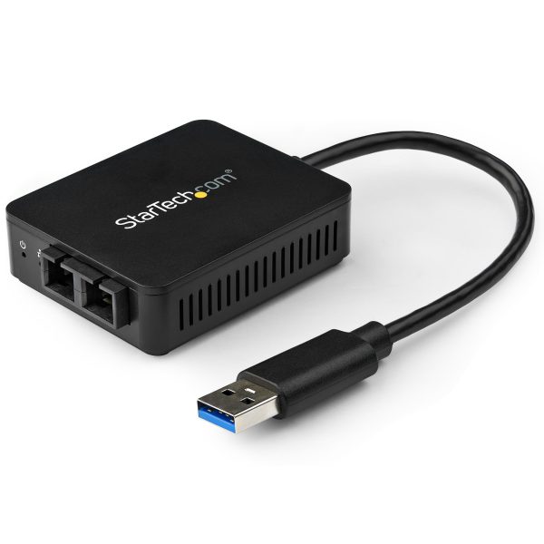 Adaptador Conversor USB 3.0 a Fibra Óptica 1000BaseSX SC Multimodo 550m Transceiver USB