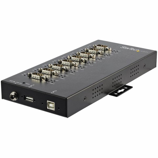 Adaptador Hub Serie de 8 Puertos USB a RS232/RS485/RS422 - Ladrón Industrial Convertidor USB 2.0 a DB9 Serial - IP30 - de Montaje en Carril DIN - Protección ESD de 15kV