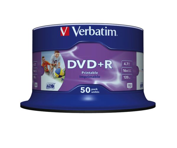 DVD+R Wide Inkjet Printable No ID Brand 4,7 GB 50 pieza(s)