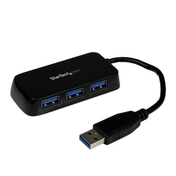 Adaptador Concentrador Hub Ladrón USB 3.0 (5Gbps) Super Speed para Portátil de 4 Puertos Salidas - Negro