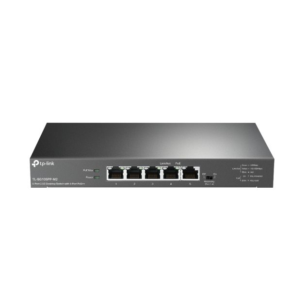 TL-SG105PP-M2 switch No administrado Gigabit Ethernet (10/100/1000) Energía sobre Ethernet (PoE) Negro