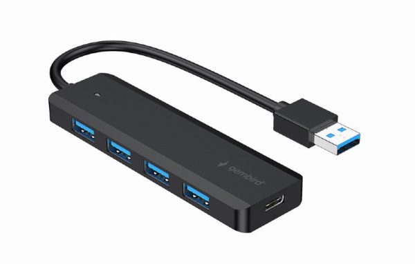 UHB-U3P4P-02 hub de interfaz USB 3.2 Gen 1 (3.1 Gen 1) Type-A 5000 Mbit/s Negro