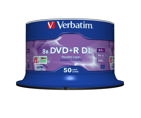 DVD+R Double Layer 8x Matt Silver 50pk Spindle 8,5 GB DVD+R DL 50 pieza(s)