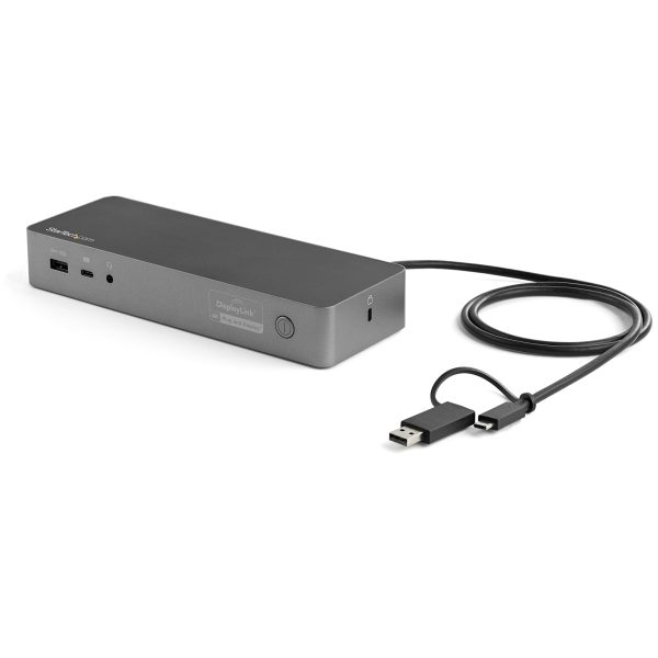 Docking Station Universal para Portátil - Replicador de Puertos Híbrido USB-C/-A - 2x HDMI y DP 4K - PD 100W - Mac / Windows / Chrome OS - Hub Ladrón de 4 Puertos USB - Ethernet