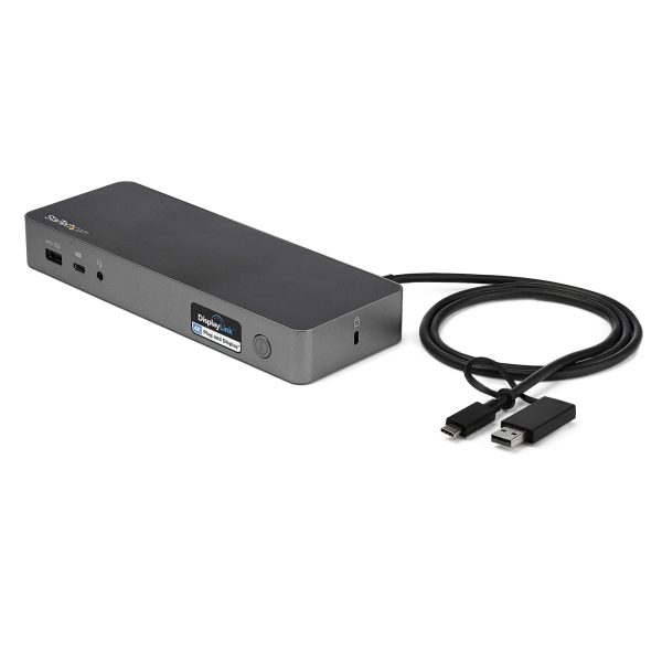 Docking Station Universal para Portátil - Replicador de Puertos Híbrido USB-C/-A - 2x HDMI y DP 4K - PD 60W - Mac / Windows / Chrome OS - Hub de 4 Puertos USB 5Gbps - Ethernet