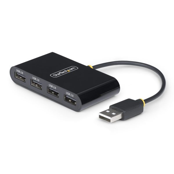 Hub USB 2.0 de 4 Puertos - Ladrón USB Alimentado por el Bus - 480Mbps - Hub Portátil Externo USB - Multiplicador Portátil USB - Protección de Sobrecorriente