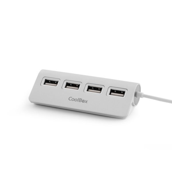 HUBCOO4ALU2 hub de interfaz USB 2.0 480 Mbit/s Plata