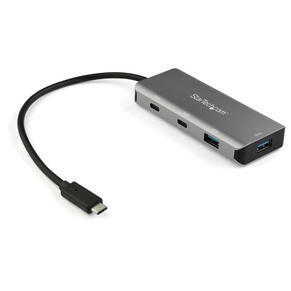 Hub USB C de 4 puertos - 2x USB A y 2x USB C - Concentrador USB Tipo C 3.2 Gen 2 SuperSpeed de 10Gbps Alimentado por el bus USB - Ladrón USB C con Cable de 25cm