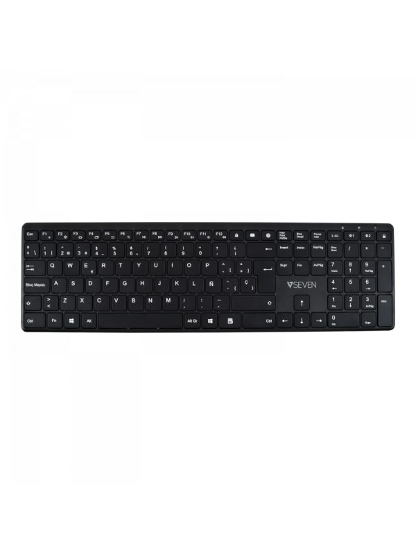 Teclado Bluetooth KW550ESBT de 2,4 GHz, modo dual, QWERTY español: negro