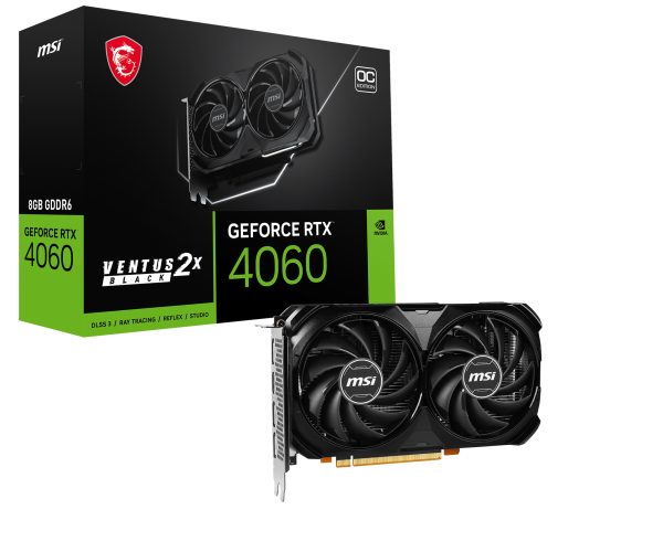 VENTUS GEFORCE RTX 4060 2X BLACK 8G OC tarjeta gráfica NVIDIA 8 GB GDDR6