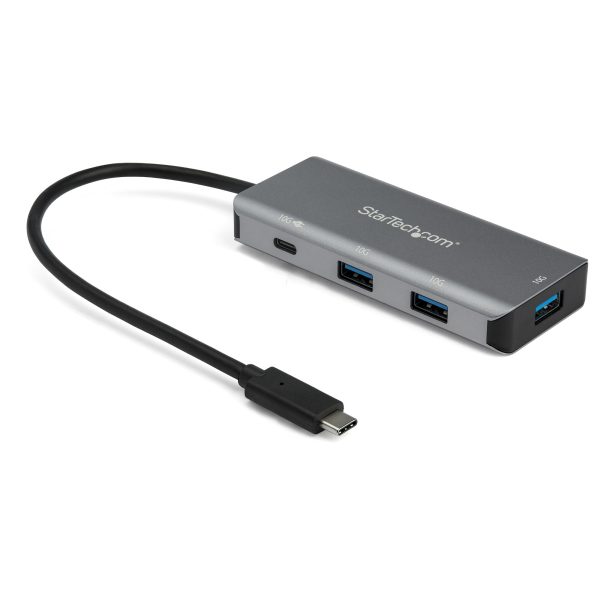 Hub Ladrón USB-C de 4 Puertos (10Gbps) - 3 Puertos USB-A y 1 Puerto USB-C - Entrega de Alimentación para Carga de 100W Passthrough - Mini Adaptador Concentrador Tipo C USB 3.2 Gen 2 para Portátil - Compatible con TB3