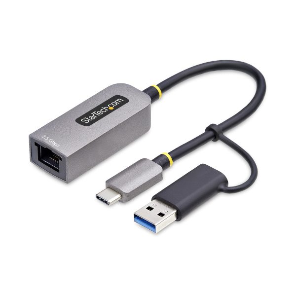 Adaptador de Red Ethernet USB Tipo C a RJ45 - Adaptador de Red USB-C con Conversor USB-A - NBASE-T - USB 3.1 - Compatible con Thunderbolt - para Windows y Mac