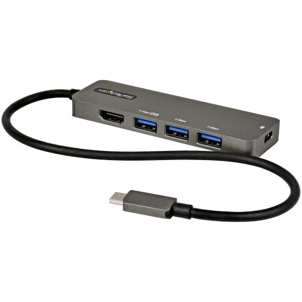 Adaptador Multipuertos USB-C - Docking Station USB Tipo C a HDMI 2.0b 4K de 60Hz (HDR10) - PD de 100W de Paso - Hub USB 3.0 de 4 Puertos - Replicador USBC - con Cable de 30cm