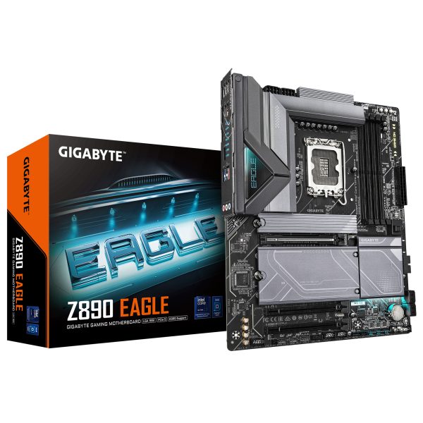 Z890 EAGLE Placa Base - Compatible con CPUs Intel Core Ultra (Serie 2), VRM de 14+1+2 fases, hasta 8800MHz DDR5 (OC), 1x PCIe 5.0 M.2 + 3x PCIe 4.0 M.2, LAN de 2,5GbE, USB4