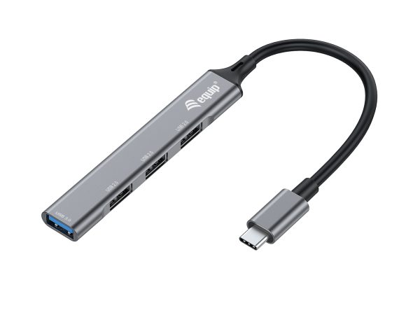 128961 hub de interfaz USB 3.2 Gen 1 (3.1 Gen 1) Type-C 5000 Mbit/s Negro, Gris