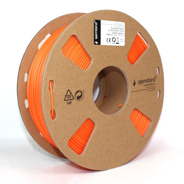 3DP-PLA1.75-01-O material de impresión 3d Ácido poliláctico (PLA) Naranja 1 kg