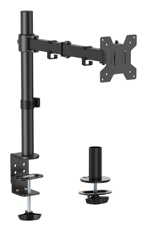 Soporte de mesa eco giratorio e inclinable para monitor/TV 10kg (3 Pivotes, 1 Brazos) de 17-32, Negro