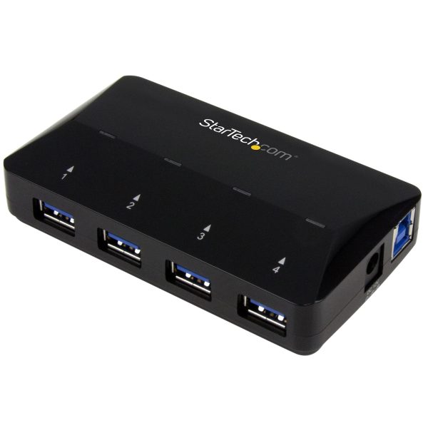 Concentrador USB 3.0 de 4 Puertos - 5Gbps - Ladrón con Puertos de Carga y Sincronización - Hub con 1 Puerto de 2,4A