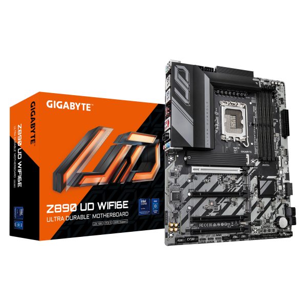 Placa base Z890 UD WIFI6E - Compatible con CPUs Intel Core Ultra (Serie 2), VRM de 12+1+2 fases, hasta 8800MHz DDR5 (OC), 1xPCIe 5.0 + 2xPCIe 4.0, Wi-Fi 6E, LAN 2.5GbE, USB 4